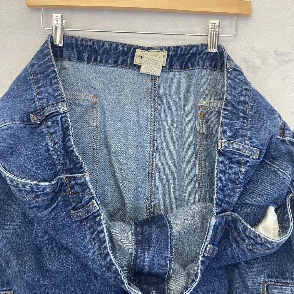 Vintage Scandia Woods Cropped Cargo Jeans Mens 43x24 Blue Workwear Utility Pants